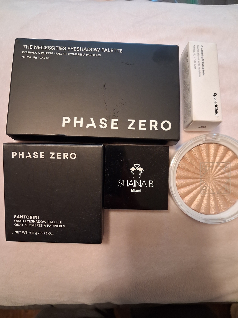 Eyeshadow Palette, Tinted Lip Balm And Highlighter Bundle